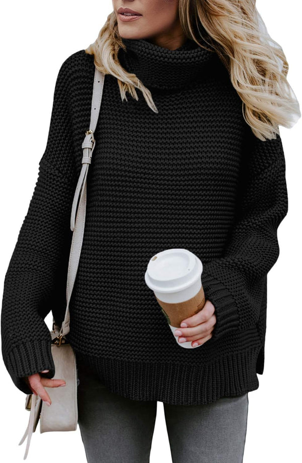 Chunky Turtleneck Sweaters for Women Long Sleeve Knit Pullover Sweater Jumper Tops